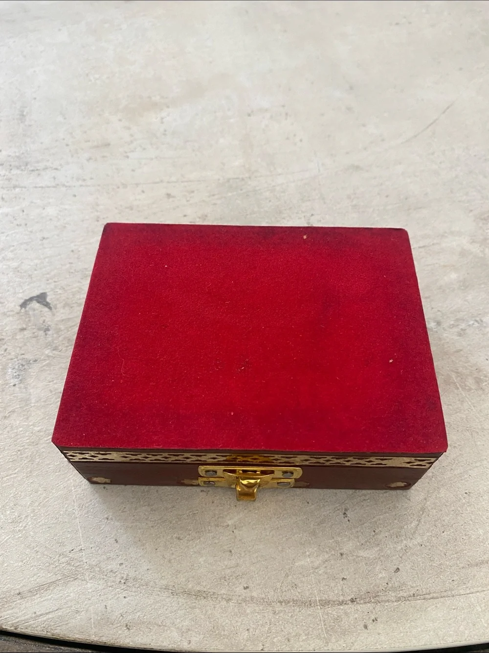 Vintage Wooden Velvet Jewelry Box Indian Elephant NWOT